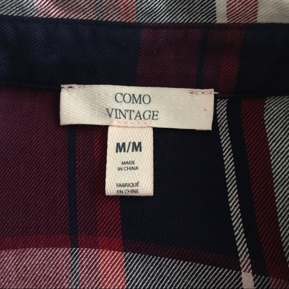 Como Vintage plaid collared tie front shirt - Picture 7 of 12